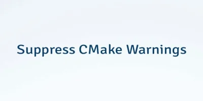 Suppress CMake Warnings