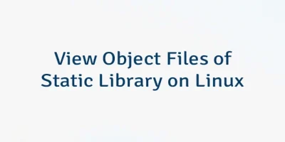View Object Files of Static Library on Linux