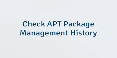 Check APT Package Management History