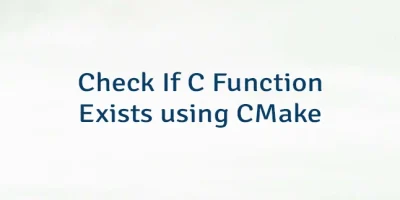Check If C Function Exists using CMake