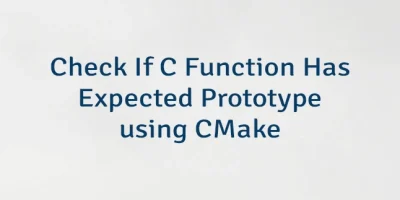 Check If C Function Has Expected Prototype using CMake