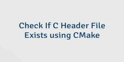 Check If C Header File Exists using CMake