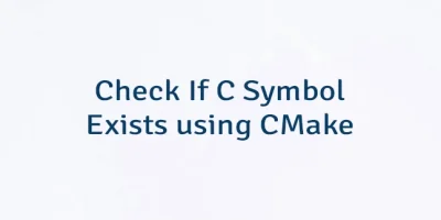 Check If C Symbol Exists using CMake