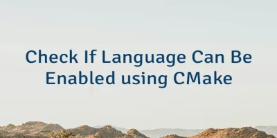 Check If Language Can Be Enabled using CMake