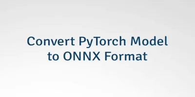 Convert PyTorch Model to ONNX Format