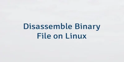 Disassemble Binary File on Linux