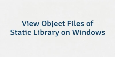 View Object Files of Static Library on Windows