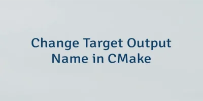 Change Target Output Name in CMake