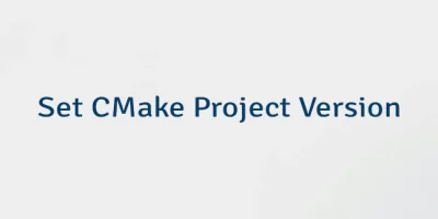 Set CMake Project Version