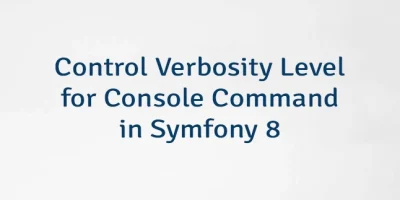 Control Verbosity Level for Console Command in Symfony 8