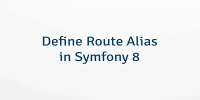 Define Route Alias in Symfony 8
