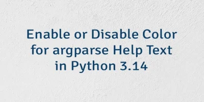 Enable or Disable Color for argparse Help Text in Python 3.14