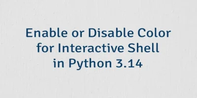 Enable or Disable Color for Interactive Shell in Python 3.14