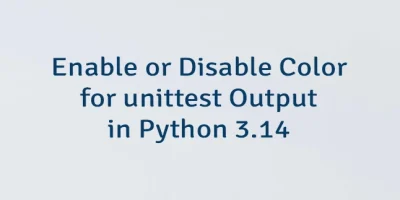 Enable or Disable Color for unittest Output in Python 3.14