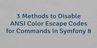3 Methods to Disable ANSI Color Escape Codes for Commands in Symfony 8