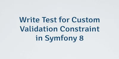 Write Test for Custom Validation Constraint in Symfony 8