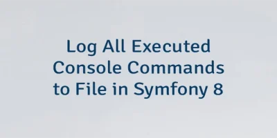 Log All Executed Console Commands to File in Symfony 8