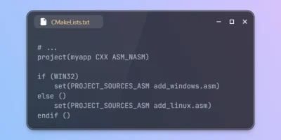 Use NASM with CMake
