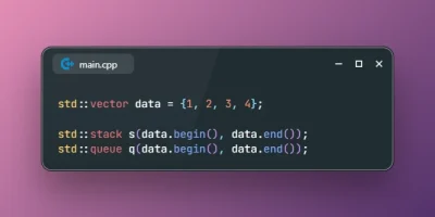 Create Stack and Queue From Iterator Pair in C++23