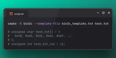 Generate C-Compatible Byte Array from File using CMake