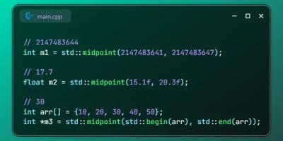 Calculate Midpoint Between Two Values in C++20