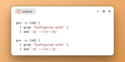 Check gcc or g++ Compiler Build Configuration Options