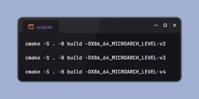 Compile for Specific x86-64 Microarchitecture Level using CMake