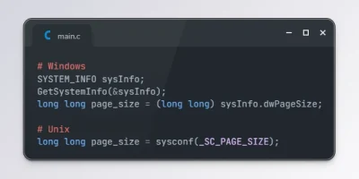Get Page Size using C