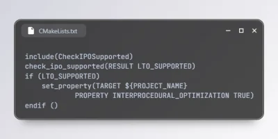 Enable LTO in CMake