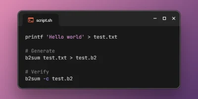 Generate and Verify BLAKE2 Hash of File on Linux