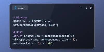 Get Username of Current User using C