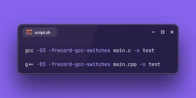Add gcc or g++ Compiler Options to Binary File