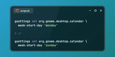 Change Calendar Week Start Day on Ubuntu
