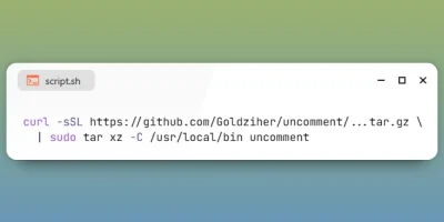 Install Uncomment to Remove Code Comments on Ubuntu 26.04