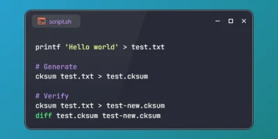 Generate and Verify File Checksum using cksum on Linux