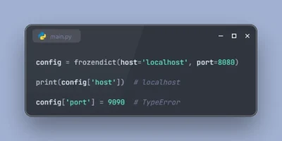 Create Immutable Dictionary with frozendict in Python 3.15