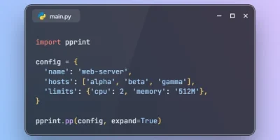 Expand Output with pprint in Python 3.15