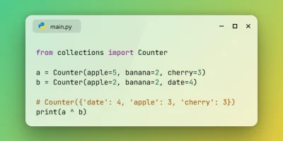 Get Symmetric Difference of Counters in Python 3.15