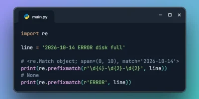 Match String Prefix with re.prefixmatch in Python 3.15