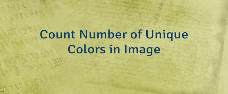 Count Number of Unique Colors in Image