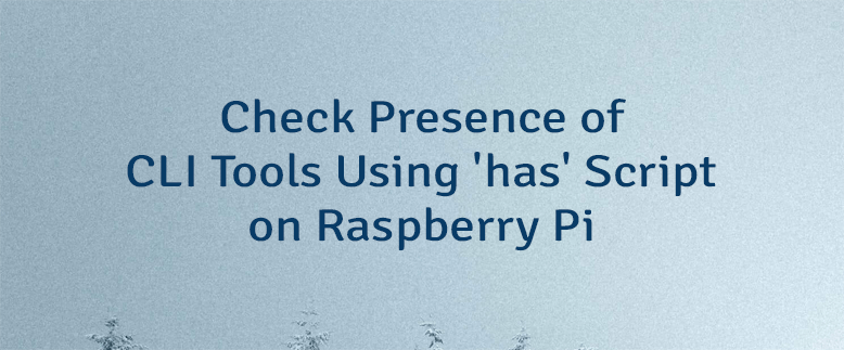 Check Presence of CLI Tools Using 'has' Script on Raspberry Pi