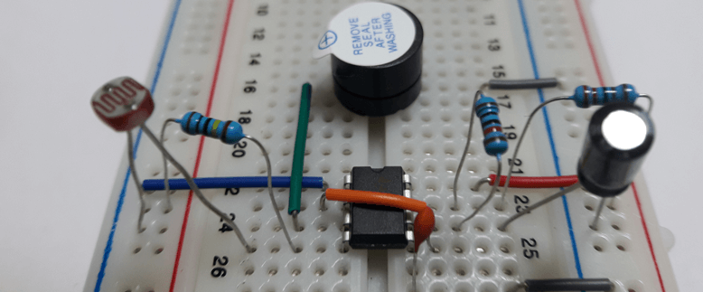 Darkness Detector with Beep Alarm Using LDR and 555 Timer