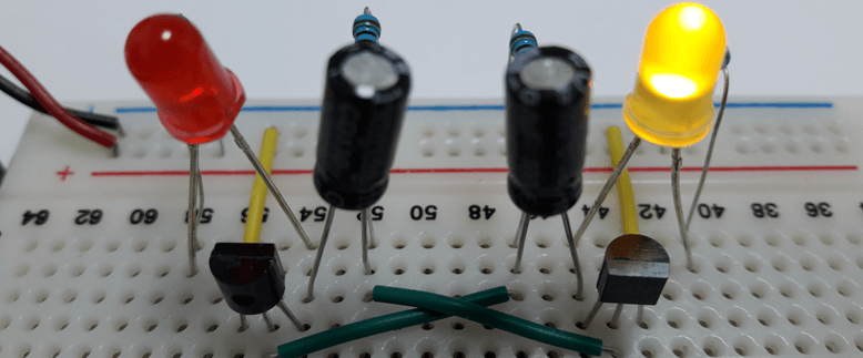 Flip Flop LED Flasher Using BC547 Transistors