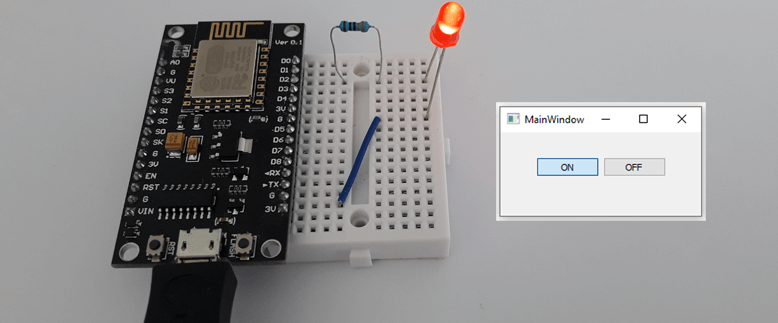 Turn ON/OFF LED Using ESP8266 NodeMCU and Qt 5