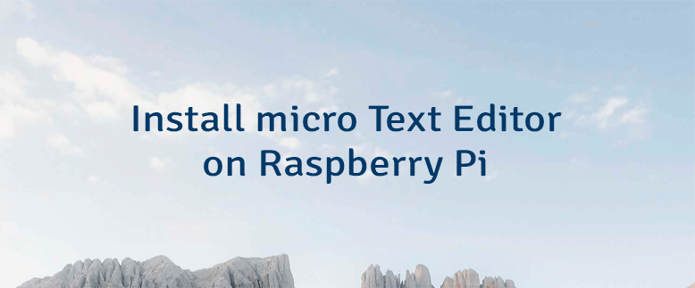 Install micro Text Editor on Raspberry Pi