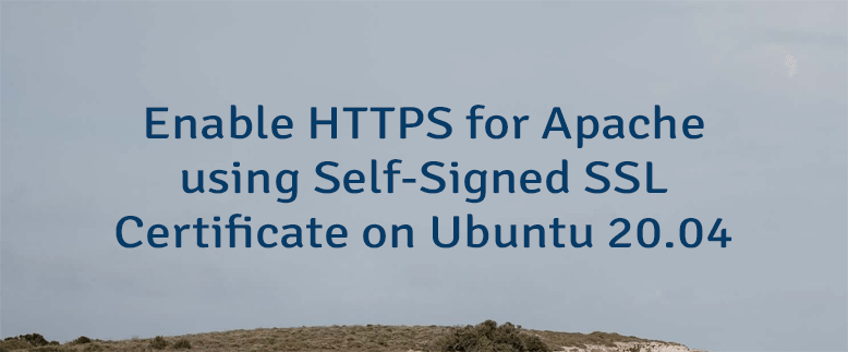 Enable HTTPS for Apache using Self Signed SSL Certificate on Ubuntu 20 Enable HTTPS for Apache using Self Signed SSL Certificate on Ubuntu 20