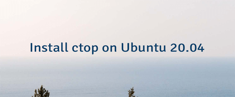 Install ctop on Ubuntu 20.04