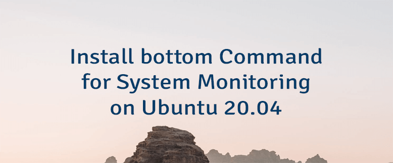 Install bottom Command for System Monitoring on Ubuntu 20.04