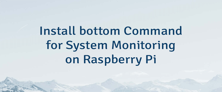 Install bottom Command for System Monitoring on Raspberry Pi