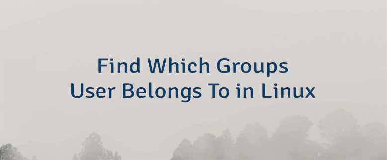 Find Which Groups User Belongs To in Linux